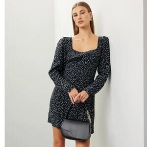 Madewell NWT Long-Sleeve Mini Dress in Ditsy Floral Sz 4 $118 MSRP